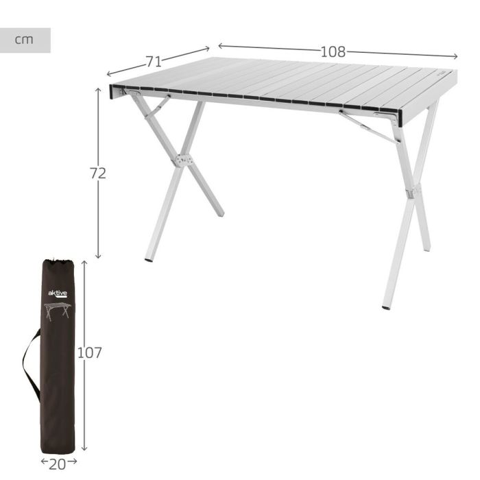 Mesa Plegable Aktive 108 x 72 x 71 cm (2 Unidades) 3