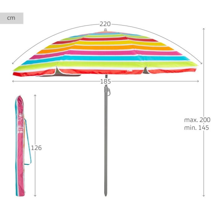 Sombrilla Aktive 220 x 200 x 220 cm (6 Unidades) 3