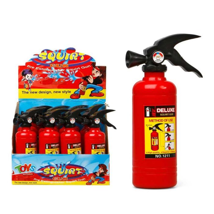 Mini Extintor Lanza Agua Rojo Y Negro De Juguete 18x5,2 cm - Ideal para Fiestas y Juegos
