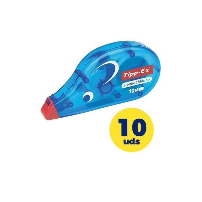Caja de Correctores de Escritura en Cinta Bic Tipp-Ex Pocket Mouse/ 4.2mm x 10m/ 10 unidades Caja de Correctores de Escritura en Cinta Bic Tipp-Ex Pocket Mouse/ 4.2mm x 10m/ 10 unidades