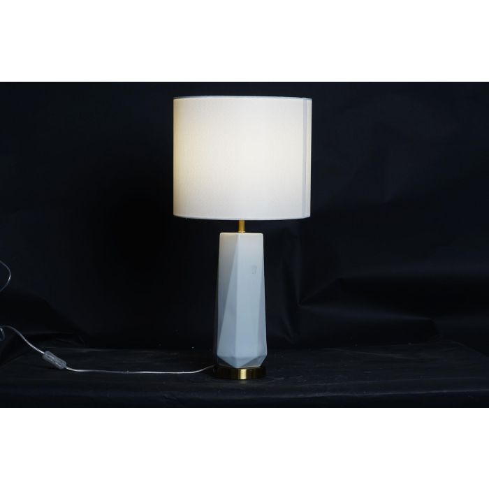 DKD Home Decor Lámpara de Sobremesa Blanco y Dorado E27 50W con Base de Cerámica y Metal, Pantalla de Poliéster, 62x33 cm 1 DKD Home Decor Lámpara de Sobremesa Blanco y Dorado E27 50W con Base de Cerámica y Metal, Pantalla de Poliéster, 62x33 cm 1