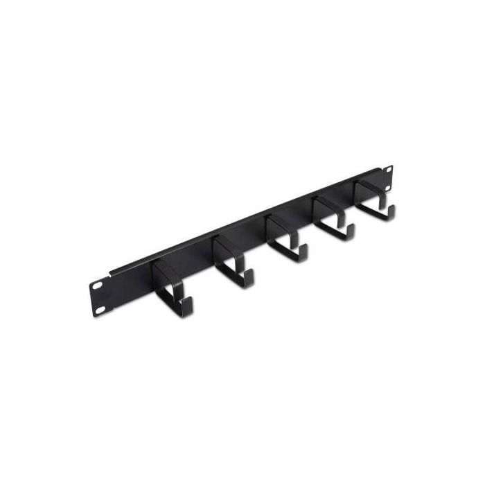 AISENS - Organizador de Cables Metalico con 5 anillos, 19 1U, Negro 0 AISENS - Organizador de Cables Metalico con 5 anillos, 19 1U, Negro 0