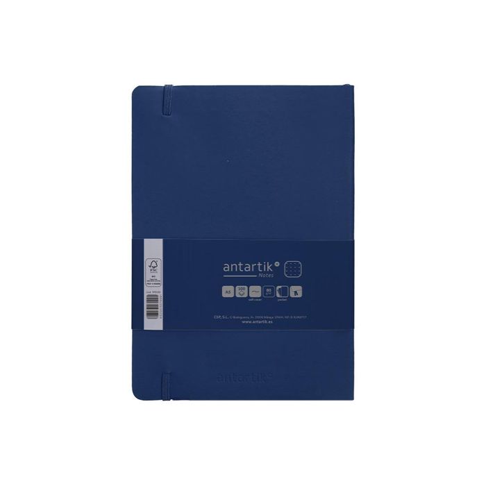 Cuaderno Con Gomilla Antartik Notes Tapa Blanda A5 Hojas Puntos Azul Marino 80 Hojas 80 gr Fsc 2