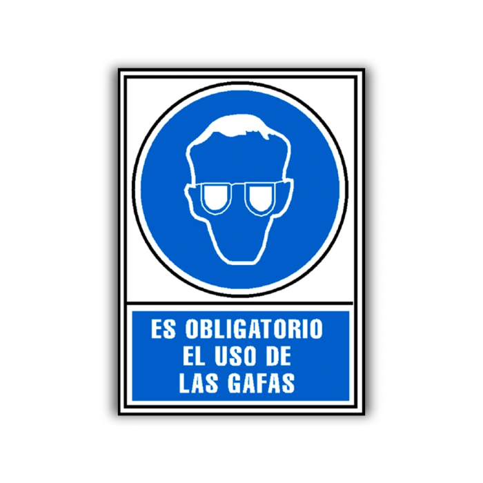 Archivo 2000 Señal Obligatorio Uso de Gafas PVC Azul Luminiscente 210x297 mm 1