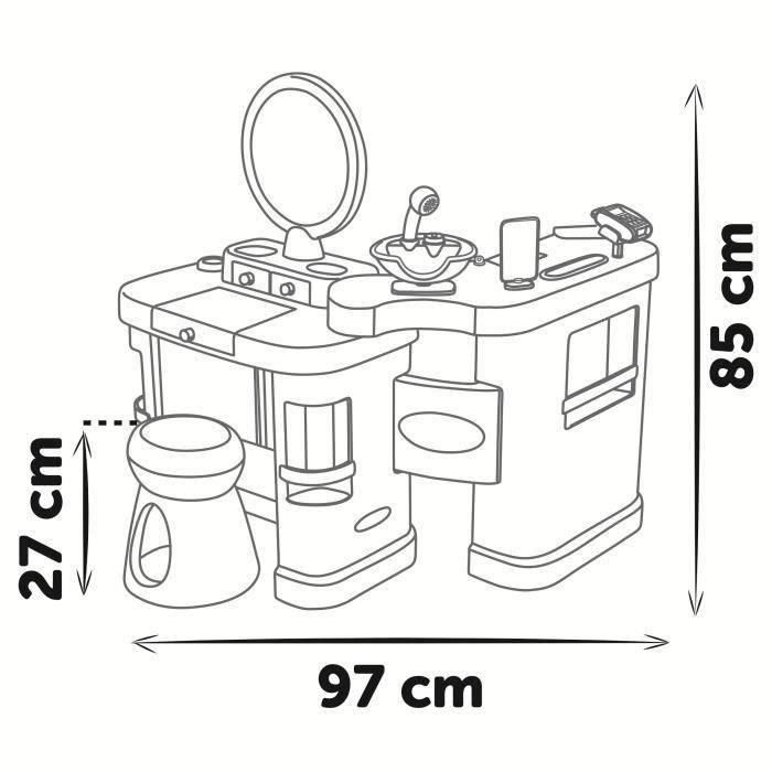 SMOBY - Mi Centro de Belleza - Salón de Belleza 3 en 1 - Peluquería, Salón de Manicura, Maquillaje de Juguete - 26 Accesorios - A partir de 3 años 2