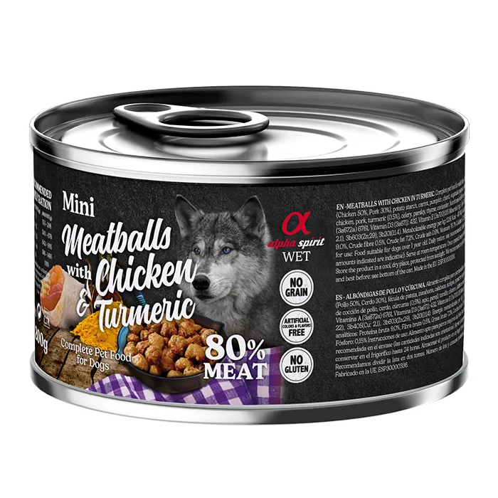 Alpha Spirit Albondigas Pollo Con Curcuma 6x200 gr Alpha Spirit Albondigas Pollo Con Curcuma 6x200 gr
