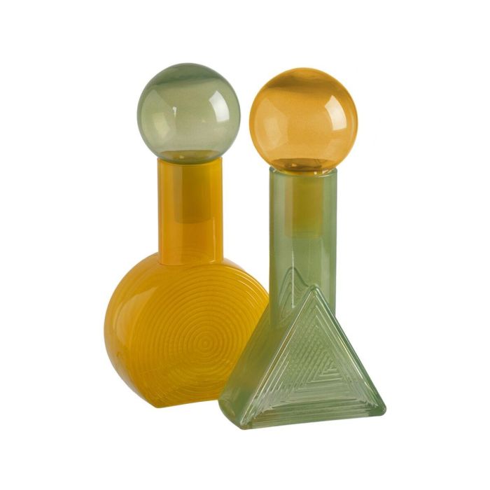 Figura Decorativa Amarillo Verde Botella 15,8 x 15,8 x 33,5 cm 5