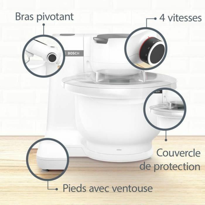 Bosch MUMS2AW00 Procesador de Alimentos Serie 2, 700 W, 4 Velocidades, 3.8 L, Blanco 21