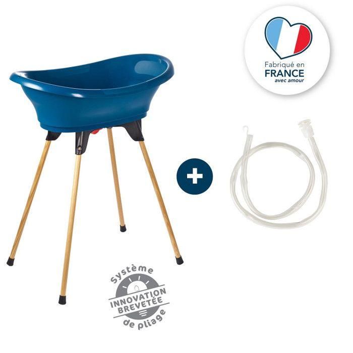 Kit de baño THERMOBABY VASCO: Bañera + pies + desagüe - Azul océano