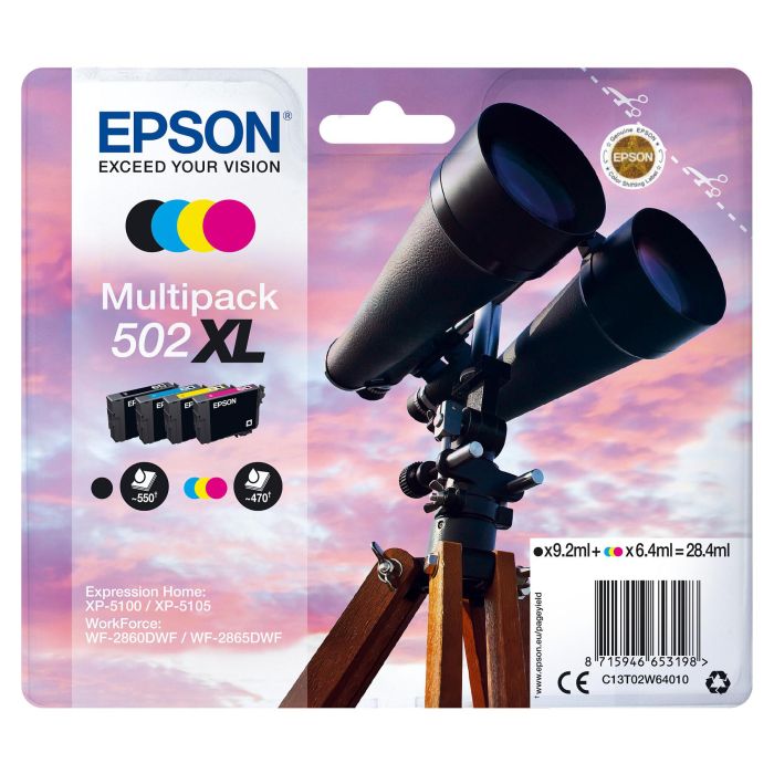 Epson Pack Tinta Bk-C-M-Y Nº 502XL 4 Colores Compatible con Xp-5100, 5105, Wf-2860Dwf, 2865Dwf 0 Epson Pack Tinta Bk-C-M-Y Nº 502XL 4 Colores Compatible con Xp-5100, 5105, Wf-2860Dwf, 2865Dwf 0