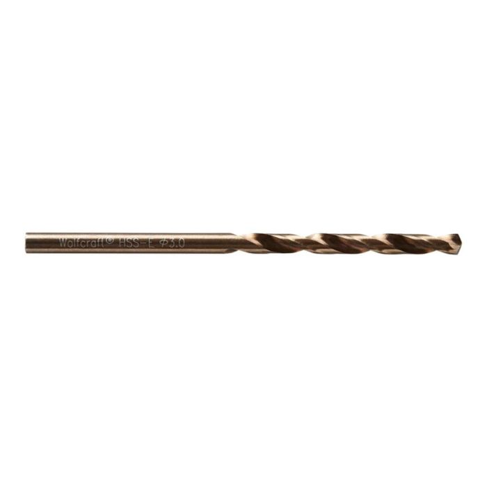 Wolfcraft ø3x 61 mm Broca Metal HSS Cobalto Rectificada para Acero Inoxidable y Materiales Duros, Longitud Trabajo 33mm, Punta 130° Wolfcraft ø3x 61 mm Broca Metal HSS Cobalto Rectificada para Acero Inoxidable y Materiales Duros, Longitud Trabajo 33mm, Punta 130°