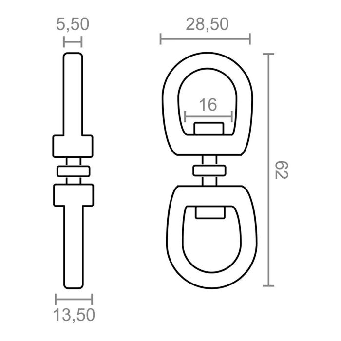Edm Anilla Giratoria AP12 Acero Niquelado 16mm (5/8") 2 Unidades 3