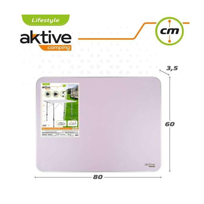 Color Baby Mesa de Camping Regulable en Altura 80x60xh50/69 cm 5