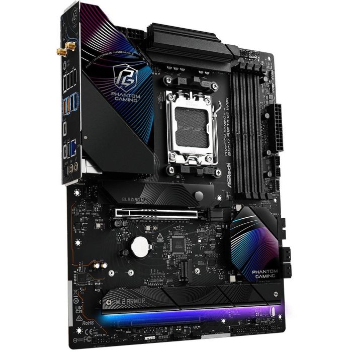 ASRock Phantom Gaming B850 Riptide WiFi AM5 Placa Base AMD Ryzen 7000/8000/9000, DDR5, Wi-Fi 7, ATX 3