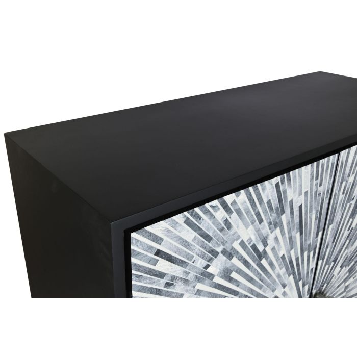 DKD Home Decor Aparador Moderno Negro Gris 2 Puertas 3 Estanterias 100 x 40 x 140 cm 1