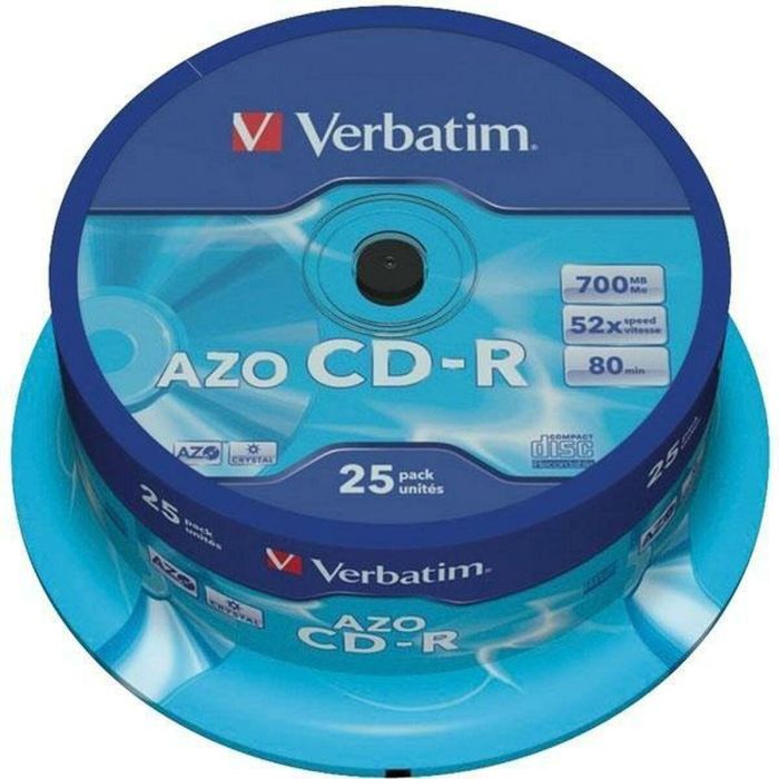 CD-R Verbatim Azo 700 MB 52x 25 Piezas (8 Unidades) 1 CD-R Verbatim Azo 700 MB 52x 25 Piezas (8 Unidades) 1