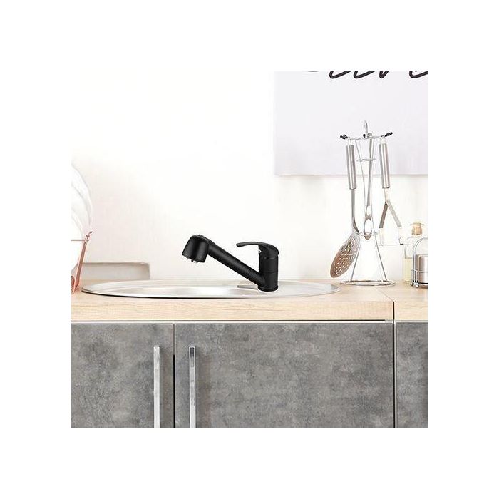 Grifo monomando para lavabo - BAGO - Ducha extraíble de 2 chorros - Negro mate - Diseño clásico - Fácil instalación 4 Grifo monomando para lavabo - BAGO - Ducha extraíble de 2 chorros - Negro mate - Diseño clásico - Fácil instalación 4