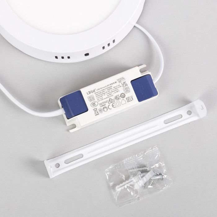 Plafón Circular LED 12W 1,207Lm Driver Lifud Flicker Free IP20 30,000H [WR-MYSR-12-CW] 1