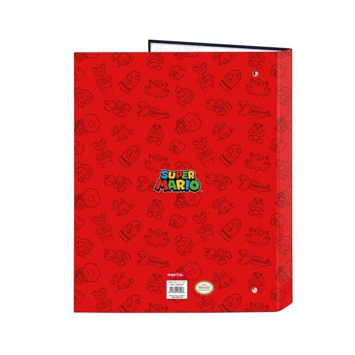 Carpeta Carton Folio 4 Anillas Mixtas Safta Super Mario Trick Carpeta Carton Folio 4 Anillas Mixtas Safta Super Mario Trick