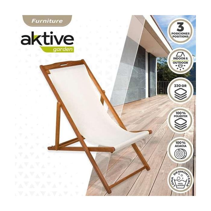 Hamaca Aktive Blanco Madera de acacia 59 x 100 x 94 cm 1 Hamaca Aktive Blanco Madera de acacia 59 x 100 x 94 cm 1