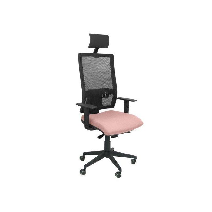 Silla Piqueras Y Crespo Horna Brazos Regulables Cabecero Incluido Mecanismo Sincro Apoyo Lumbar Respaldo Malla Transpirable Y Asiento Tapizado Bali Rosa Palido
