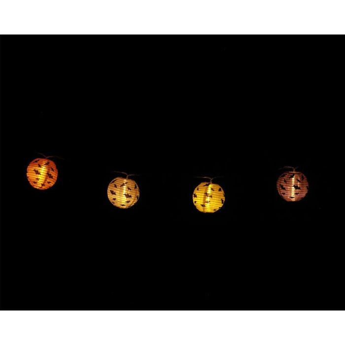 Guirnalda Decorativa de Farolillos LED de Colores 155 cm con 6 Unidades y Diseño de Murciélagos para Halloween 1
