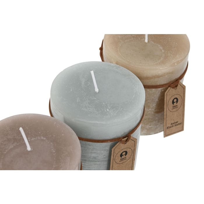 DKD Home Decor Vela Surtida Lino/Almizcle/Ámbar 32h Duración 215g Pack 12 Unidades 6.8x6.8x7 cm 2