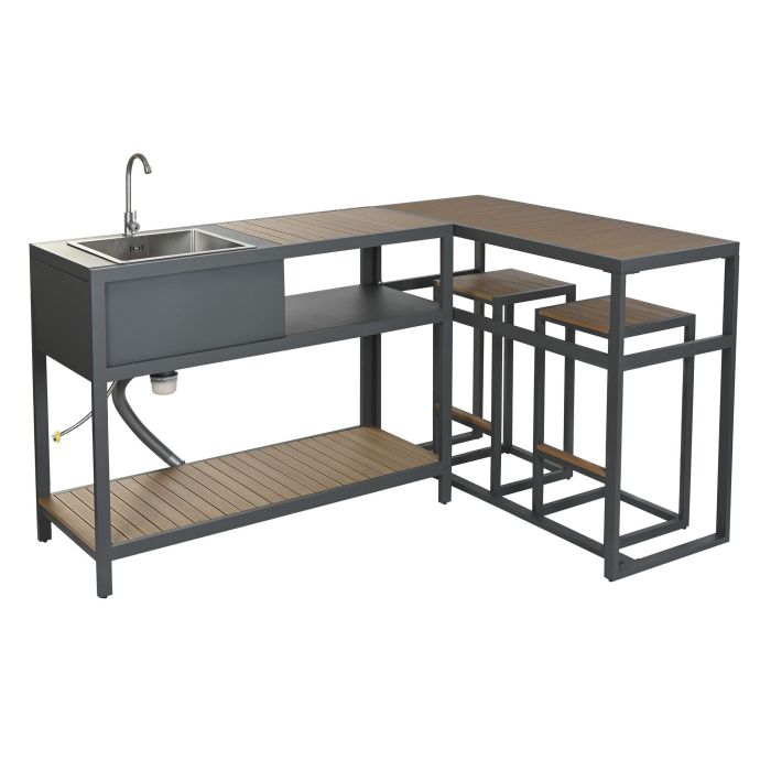Isla Cocina Terraza Y Jardin DKD Home Decor Natural Gris 100 x 95 x 127 cm Set de 4 3 Isla Cocina Terraza Y Jardin DKD Home Decor Natural Gris 100 x 95 x 127 cm Set de 4 3