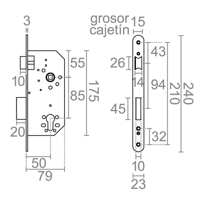 Cerradura Micel 85 mm 1