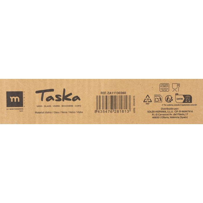 Set de 4 Vasos Pinta 360 cc Taska - Inde (12 Cajas) 6 Set de 4 Vasos Pinta 360 cc Taska - Inde (12 Cajas) 6