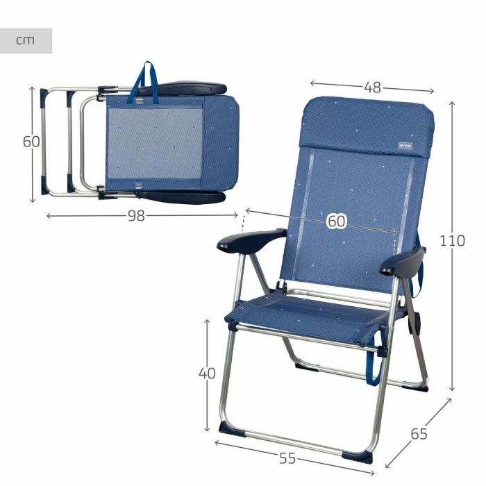 Silla de Playa Aktive 48 x 110 x 65 cm (2 Unidades) 3 Silla de Playa Aktive 48 x 110 x 65 cm (2 Unidades) 3