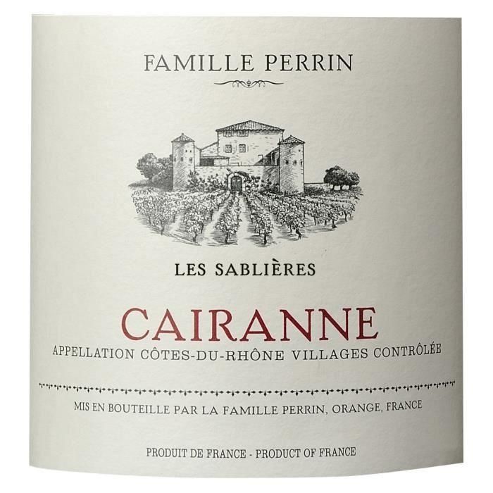 Famille Perrin Les Sablieres 2018 Côtes-du-Rhône Villages Cairanne - Vino tinto del Valle del Ródano 1