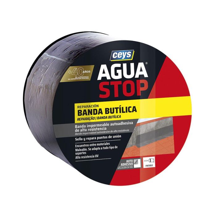 Aguastop banda imp. butilo gris 10cm x 10m 901005 ceys