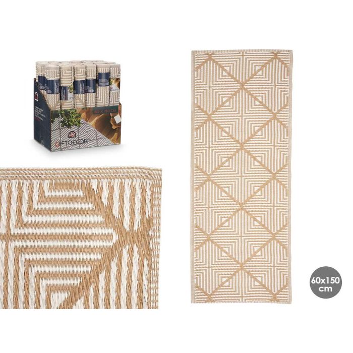 Alfombra Rombos Blanco Beige 60 X 150 Cm Giftdecor (24 Unidades) Alfombra Rombos Blanco Beige 60 X 150 Cm Giftdecor (24 Unidades)