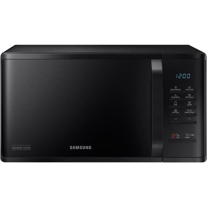 Samsung MG23K3513AK Microondas - 23L - Gril - Electrónica - 800W - 28.8 cm - Cavidad de cerámica Enamelo - Negro