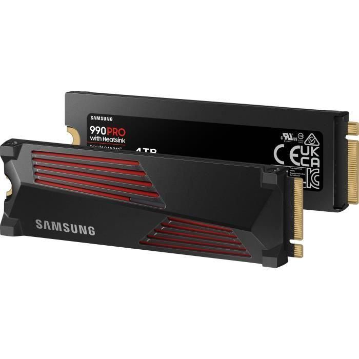 SAMSUNG - 990 PRO - SSD interno - 4 TB - Con disipador - PCIe 4.0 - NVMe 2.0 - M2 2280 - Hasta 7450 MB/s (MZ-V9P4T0GW) 5