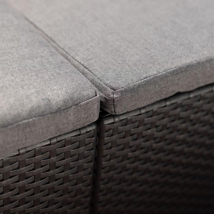 ALLIBERT by KETER - Sofá esquinero de 5 plazas SanRemo en imitación de ratán trenzado con mesa de centro - gris grafito 3