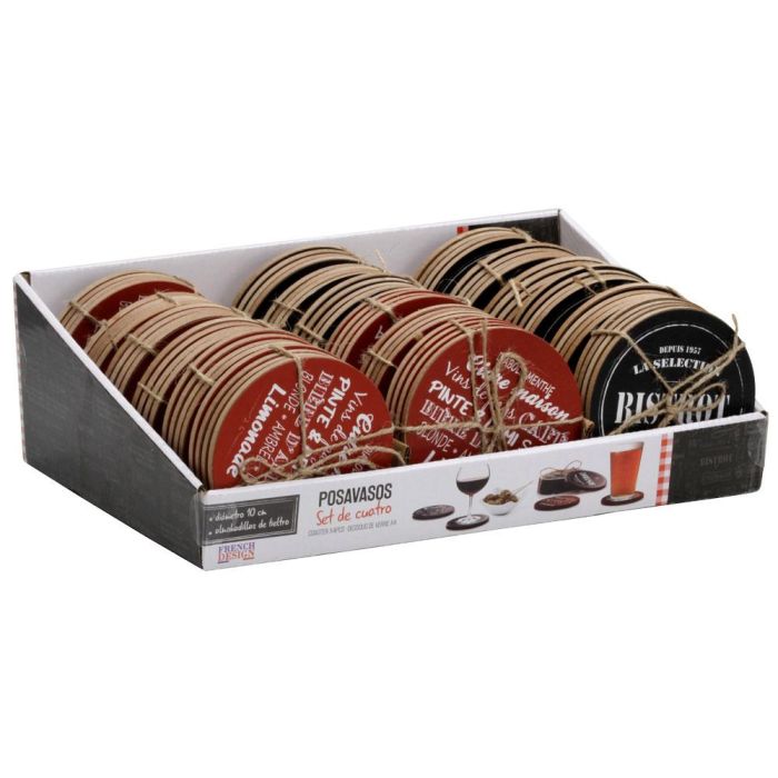 Totally Addict Juego de 4 Posavasos Industriel Diámetro 10 cm Diseños Surtidos 3