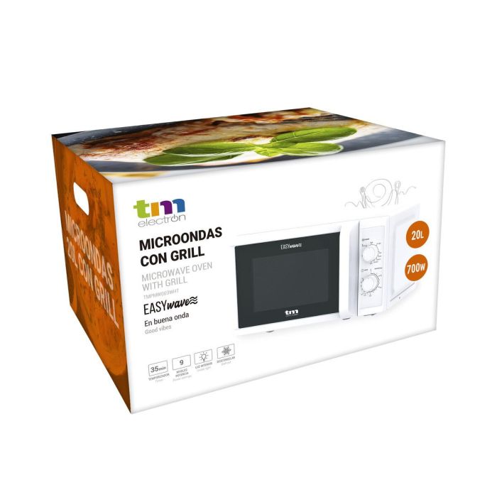 Microondas con Grill TM Electron Blanco 700 W 20 L 2 Microondas con Grill TM Electron Blanco 700 W 20 L 2