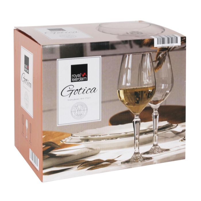 Royal Leerdam Set de 6 Copas de Vino Gótica de 50 cl – Diámetro 6.5 cm, Altura 23 cm 7