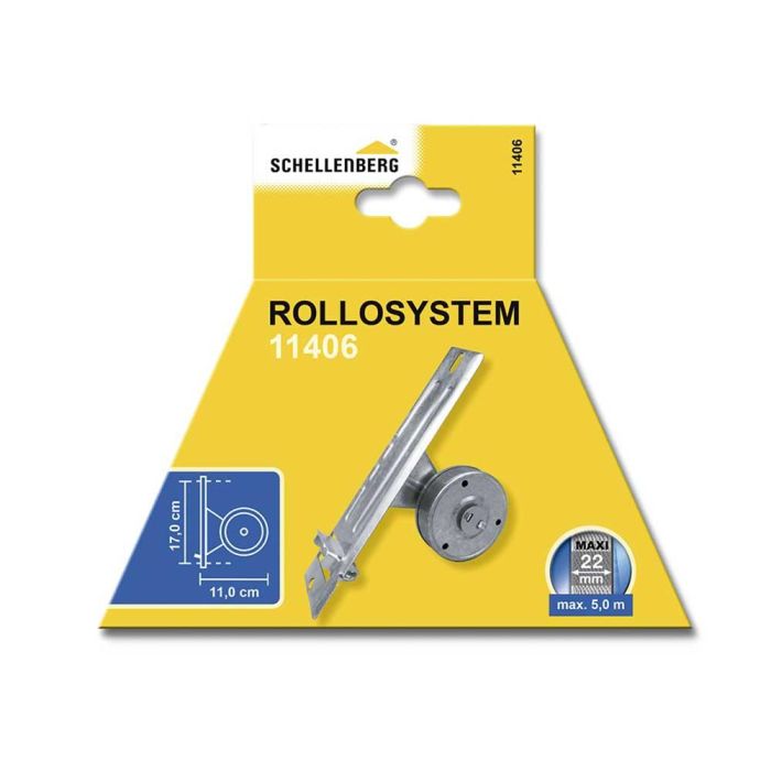 Schellenberg Recogedor empotrable para persiana, aluminio, 50 x 244 x 140 mm, distancia taladro 170 mm