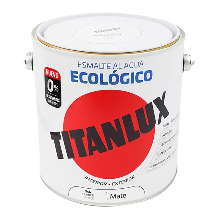 Esmalte ecológico al agua blanco mate 2,5l titanlux 02t056625