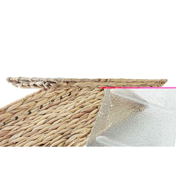 DKD Home Decor Bandeja Básicos de Cristal y Fibra Transparente y Natural para Decoración del Hogar - 42x20x3.5 cm 2 DKD Home Decor Bandeja Básicos de Cristal y Fibra Transparente y Natural para Decoración del Hogar - 42x20x3.5 cm 2