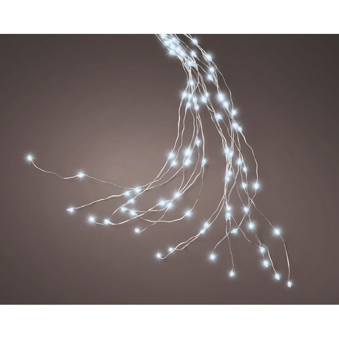 Lumineo Guirnalda Micro LED para Árbol Exterior 1,8 m Blanco Frío, 408 LEDs con Temporizador IP44