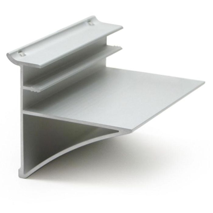 ZOBAL Soporte para Estante de Madera, Espesor 25mm, Largo 100mm, Plata Mate, con Pestaña de Sujeción Superior