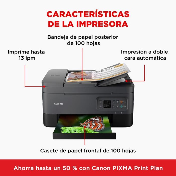 Canon PIXMA TS7450i Impresora Multifunción Inyección Tinta Color WiFi Dúplex A4 4800x1200 DPI Negro 2 Canon PIXMA TS7450i Impresora Multifunción Inyección Tinta Color WiFi Dúplex A4 4800x1200 DPI Negro 2