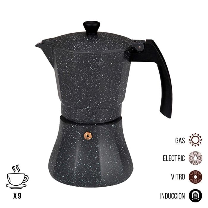 Gourmet Kitchen Cafetera de aluminio 9 tazas para inducción, gas, vitrocerámica y placa eléctrica
