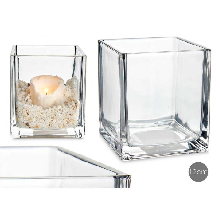 Portavelas de Cristal 12x12 cm Giftdecor - Transparente (18 Unidades) Portavelas de Cristal 12x12 cm Giftdecor - Transparente (18 Unidades)