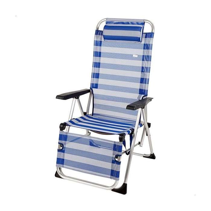Tumbona de playa reclinable aluminio con cojín aktive 149x49x78/116 cm Tumbona de playa reclinable aluminio con cojín aktive 149x49x78/116 cm