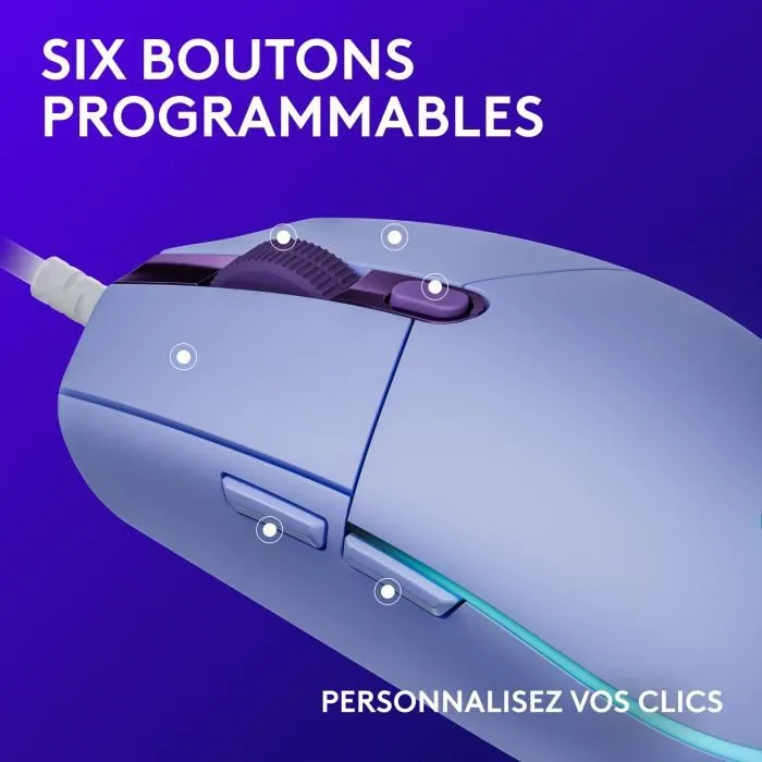 Logitech G G203 Ratón Gaming con Cable LIGHTSYNC RGB Color Lila 2